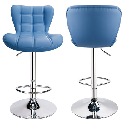 Adjustable Swivel Biscuit Tufted Bar Stools with Gently Curved Design ( Set of 2 )