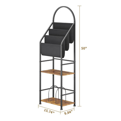 Bookshelf with 3 Tier Vinyl Holder Display Shelf