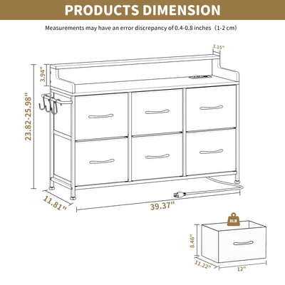 Dresser for Bedroom with 6 Drawers