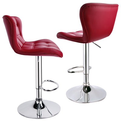 Adjustable Swivel Biscuit Tufted Bar Stools with Gently Curved Design ( Set of 2 )