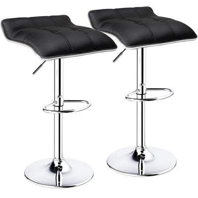 Square Backless Adjustable Swivel Bar Stools Set of 2