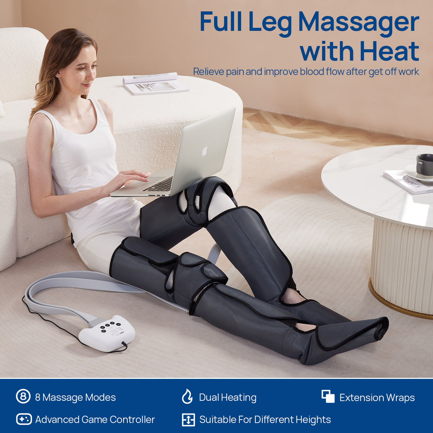 ErgoRelax Leg Massager for Circulation and Pain Relief Air Compression