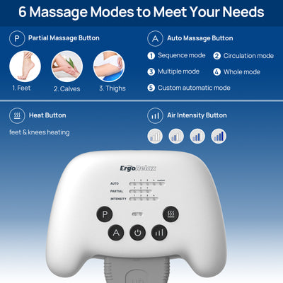 ErgoRelax Leg Massager for Circulation and Pain Relief Air Compression