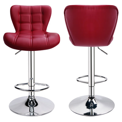 Adjustable Swivel Biscuit Tufted Bar Stools with Gently Curved Design ( Set of 2 )