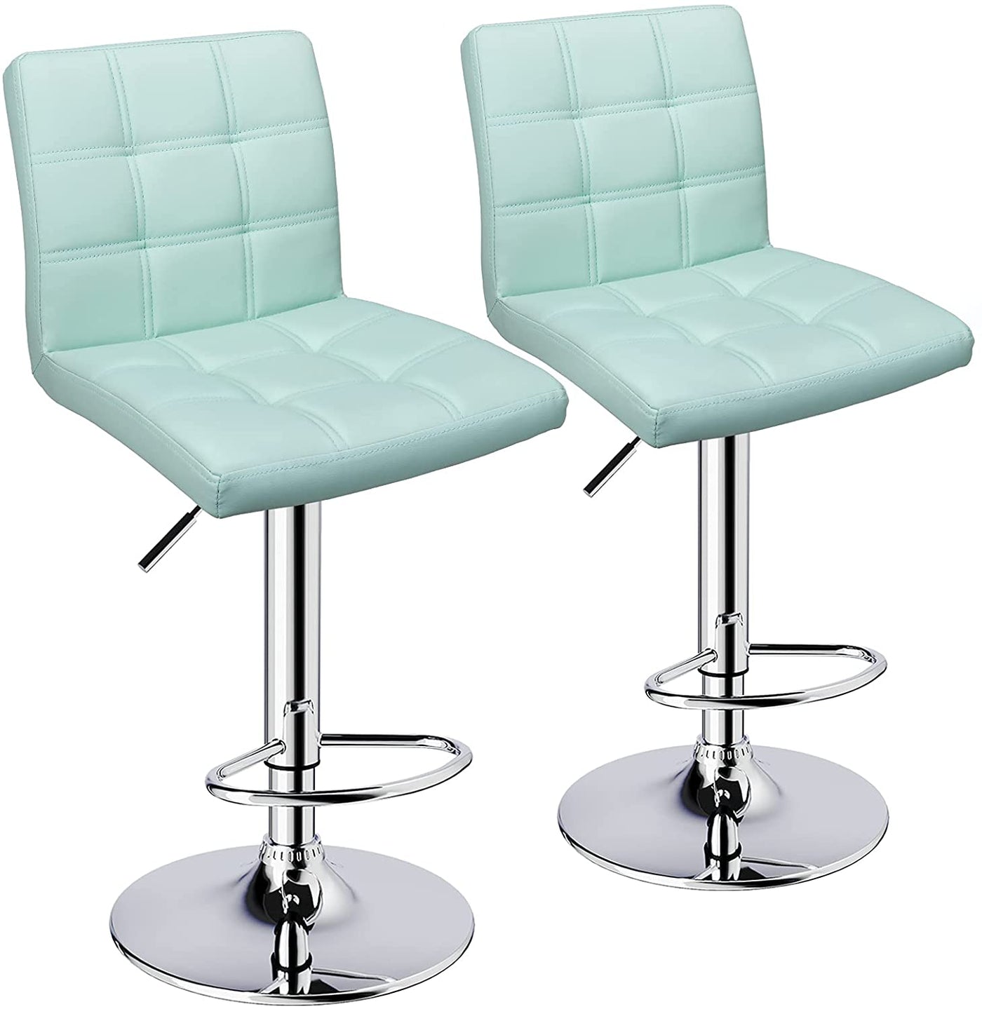 Adjustable Swivel Bar Stools with Larger Square Seat (Set of 2)