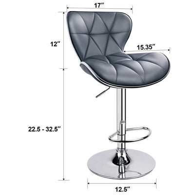 Adjustable Swivel Diamond Tufted Bar Stools with Gently Curved Design ( 1 Chair )