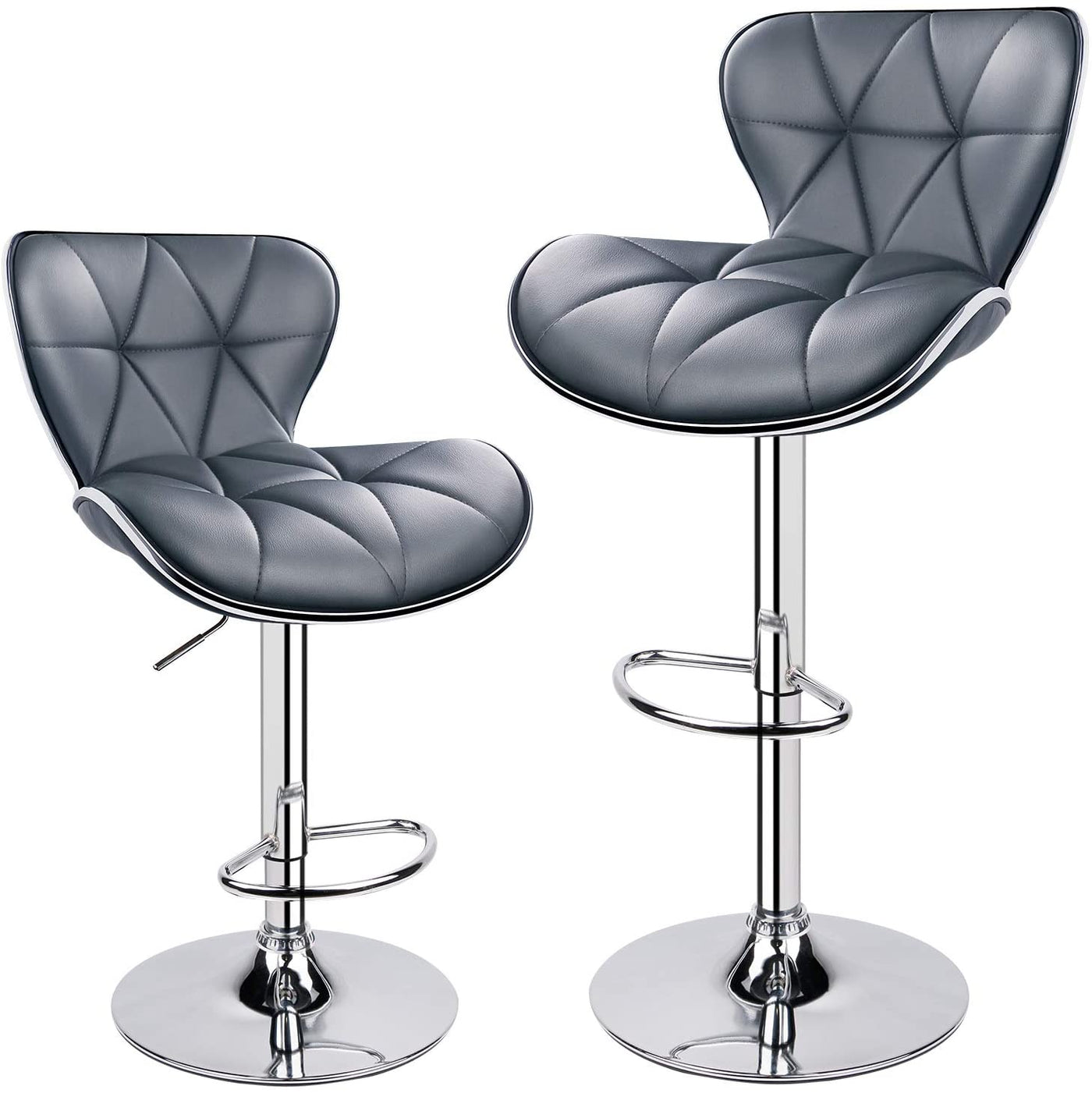 Adjustable Swivel Diamond Tufted Bar Stools with Gently Curved Design ( 1 Chair )