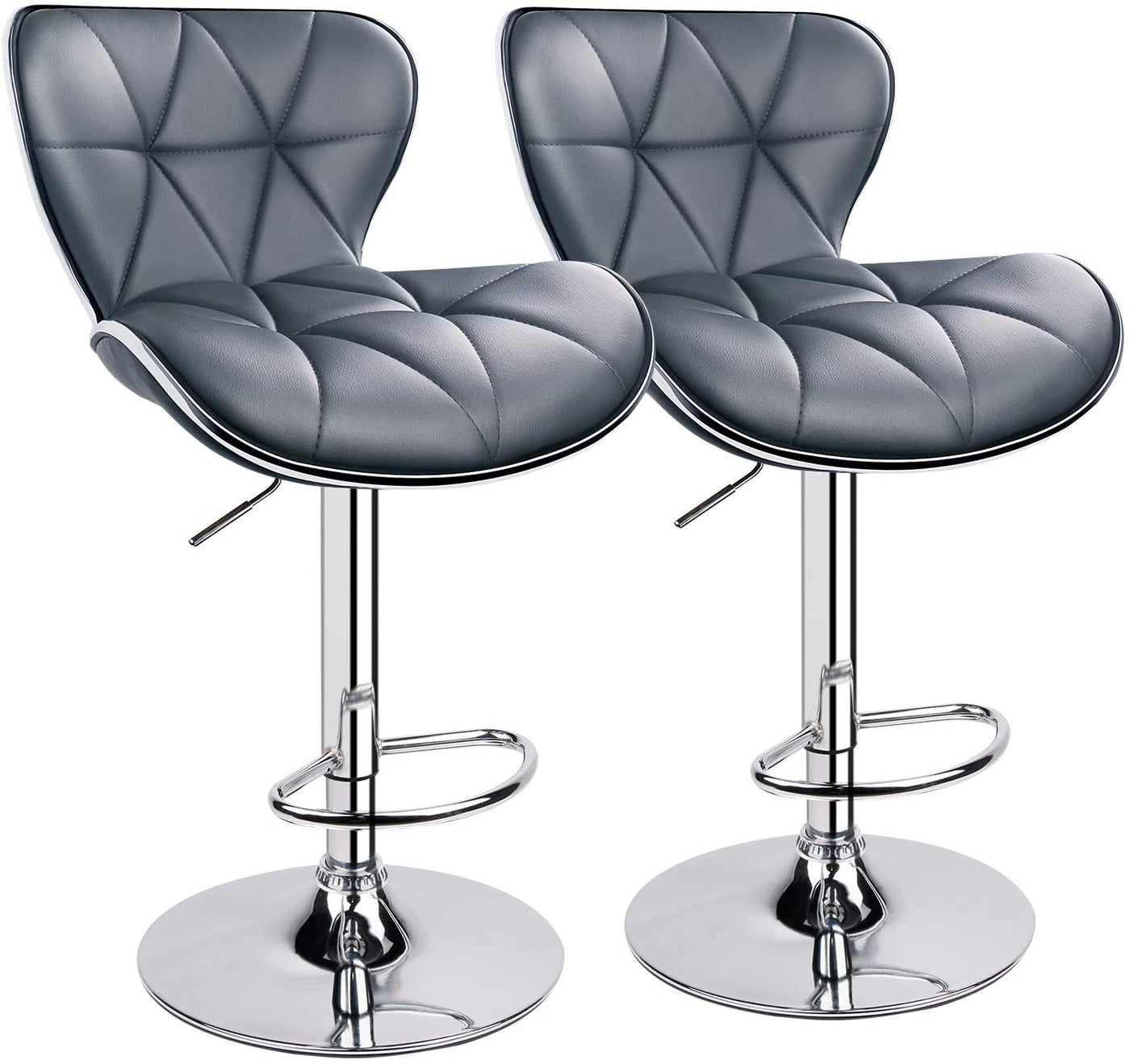 Adjustable Swivel Diamond Tufted Bar Stools with Gently Curved Design ( 1 Chair )