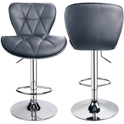 Adjustable Swivel Diamond Tufted Bar Stools with Gently Curved Design ( 1 Chair )