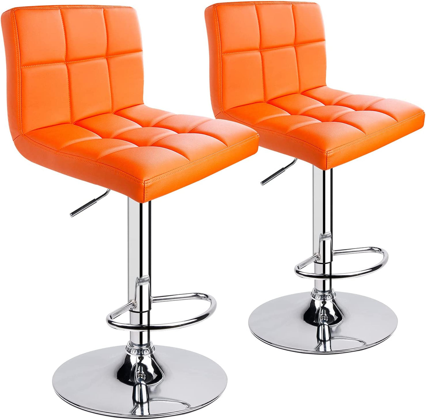 Square Swivel Adjustable Height Bar Stools(Set of 2)