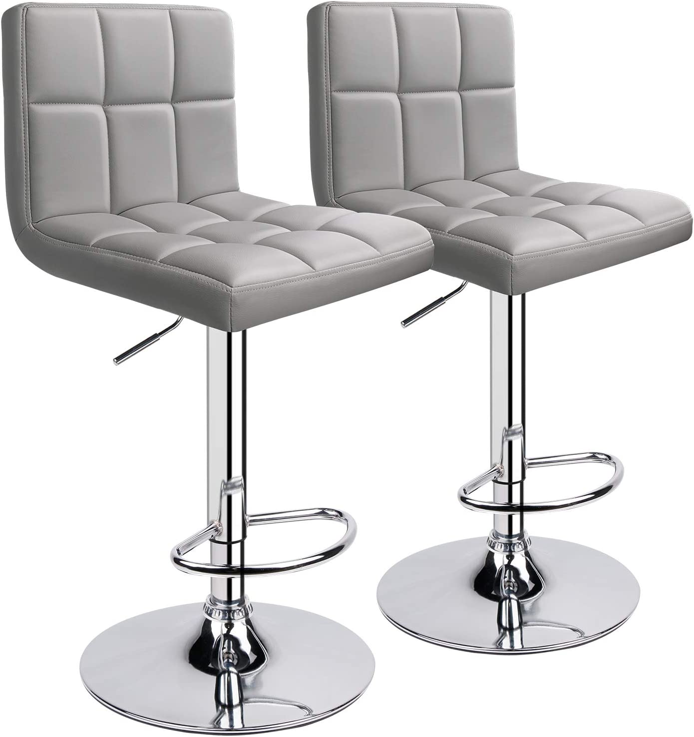 Square Swivel Adjustable Height Bar Stools(Set of 2)