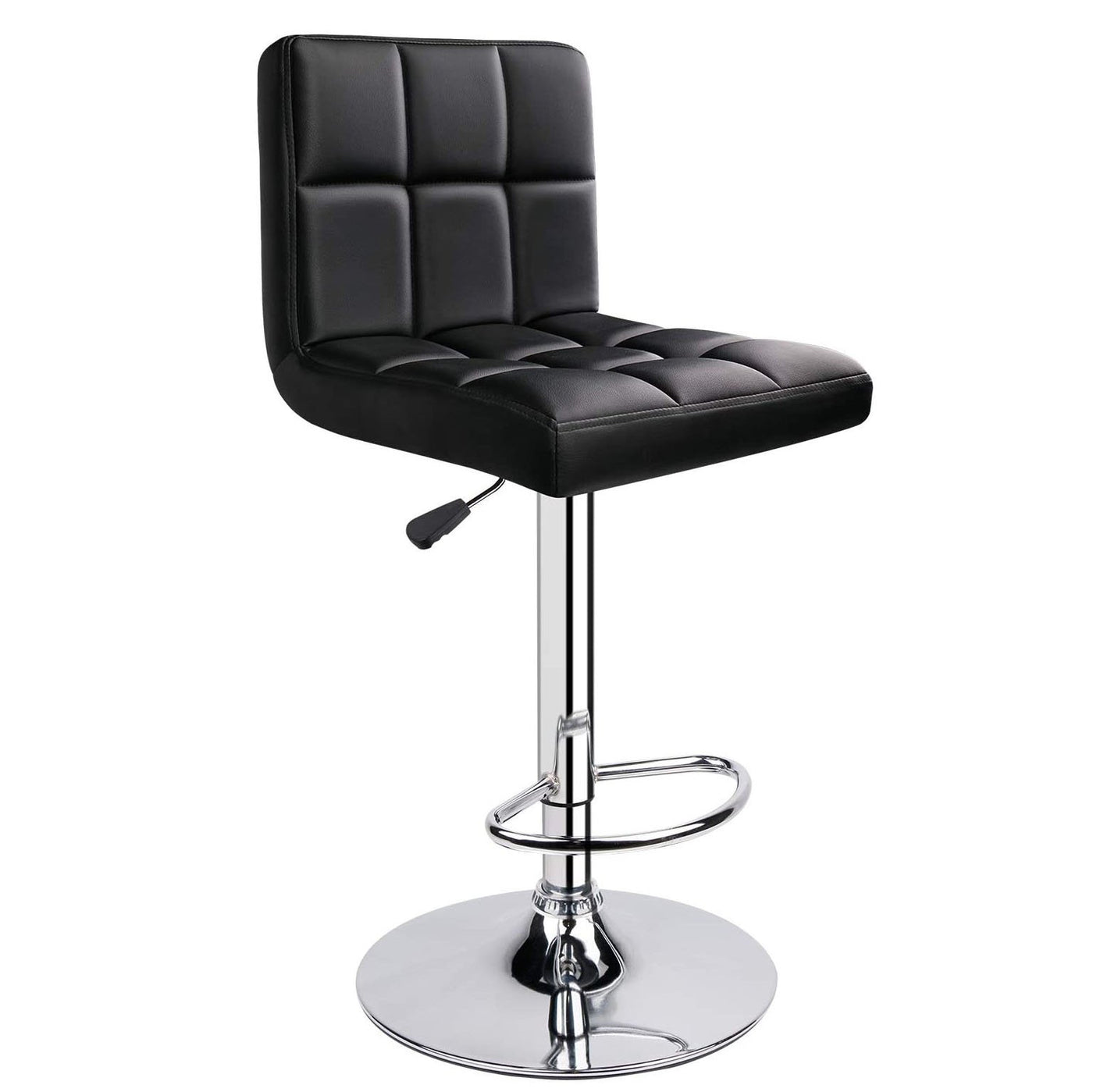 Adjustable Swivel Bar Stool with Square Back (1 Chair)