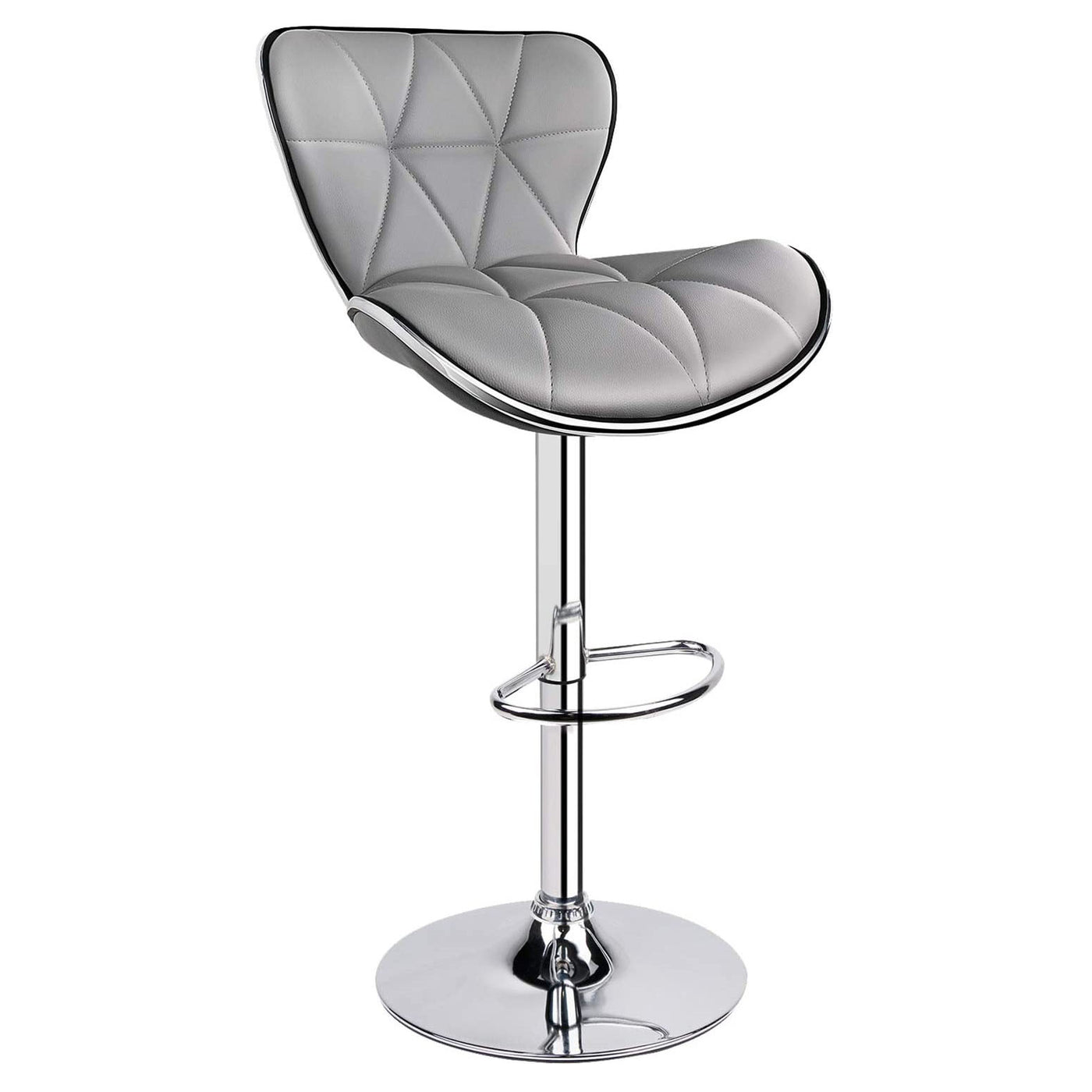 Modern Shell Back Adjustable Swivel Bar Stools(Set of 2)