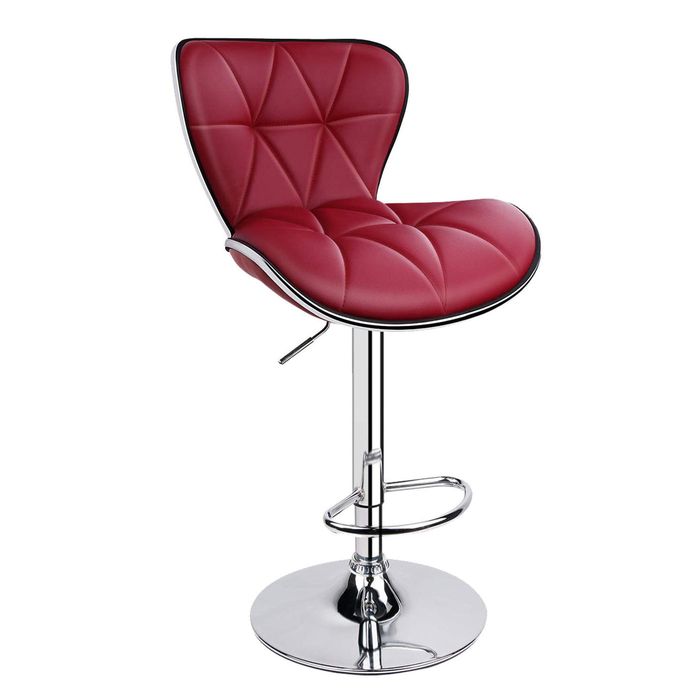 Modern Shell Back Adjustable Swivel Bar Stools(Set of 2)