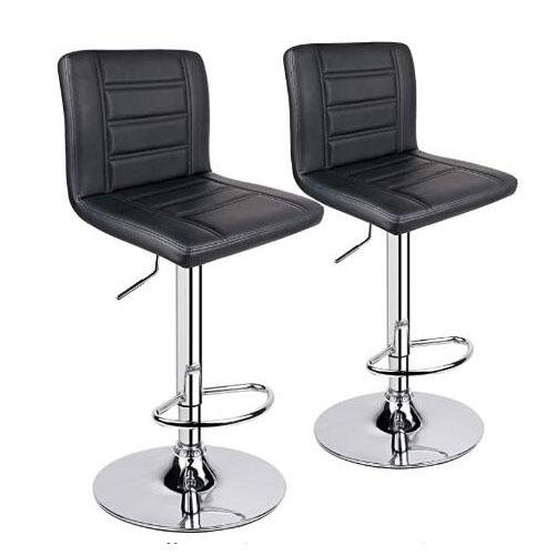 Adjustable Square Bar Stools with Back (Set of 2) - HOMEKOKO