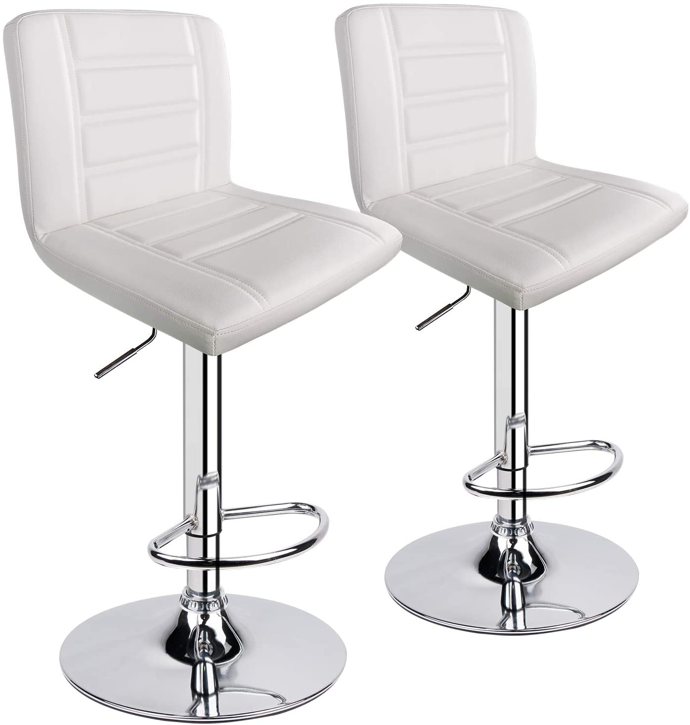 Adjustable Square Bar Stools with Back (Set of 2) - HOMEKOKO