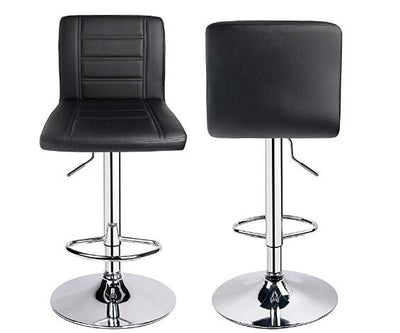 Adjustable Square Bar Stools with Back (Set of 2) - HOMEKOKO