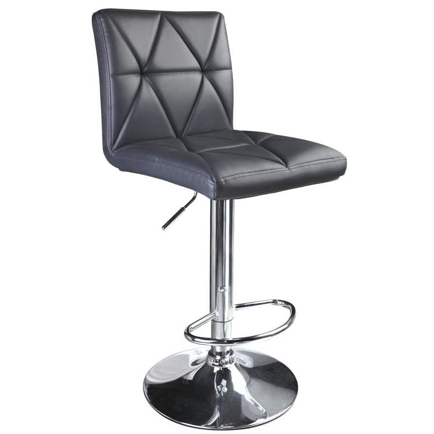 Hydraulic Diagonal Line Adjustable Square Bar Stools Grey (Set of 2) - HOMEKOKO