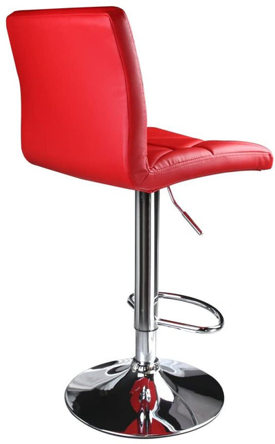 Hydraulic Diagonal Line Adjustable Square Bar Stools Red (Set of 2) - HOMEKOKO