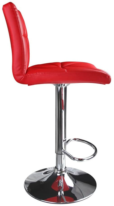 Hydraulic Diagonal Line Adjustable Square Bar Stools Red (Set of 2) - HOMEKOKO