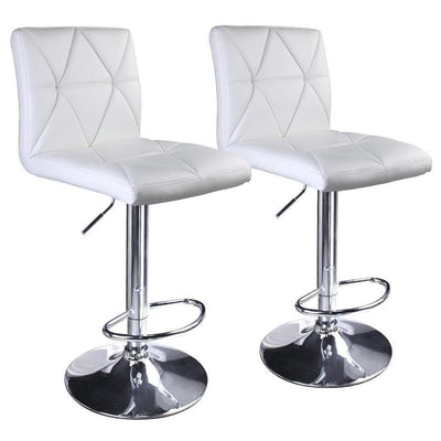 Hydraulic Diagonal Line Adjustable Square Bar Stools (Set of 2) - HOMEKOKO