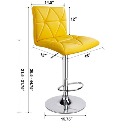 Hydraulic Diagonal Line Adjustable Square Bar Stools (Set of 2) - HOMEKOKO