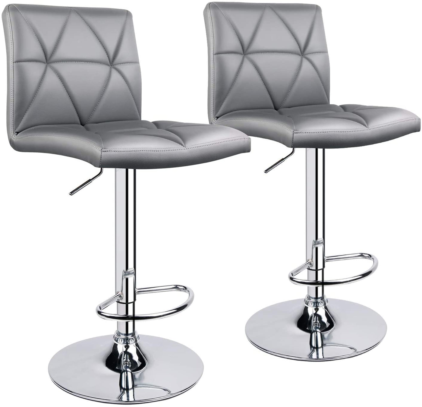 Hydraulic Diagonal Line Adjustable Square Bar Stools (Set of 2) - HOMEKOKO