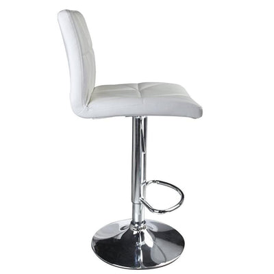 Hydraulic Diagonal Line Adjustable Square Bar Stools White (Set of 2) - HOMEKOKO