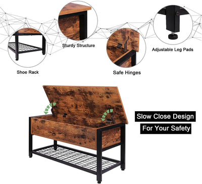 Industrial Storage Bench Metal Frame - HOMEKOKO