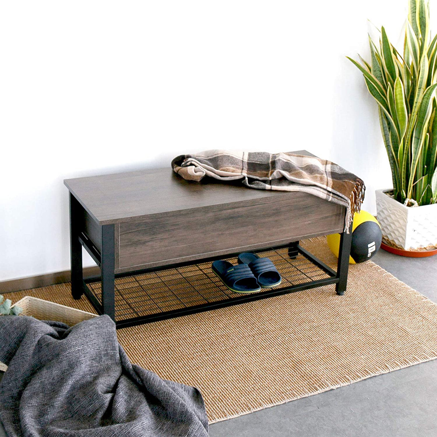 Industrial Storage Bench Metal Frame - HOMEKOKO