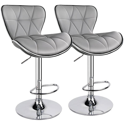 Modern Shell Back Adjustable Swivel Bar Stools - HOMEKOKO