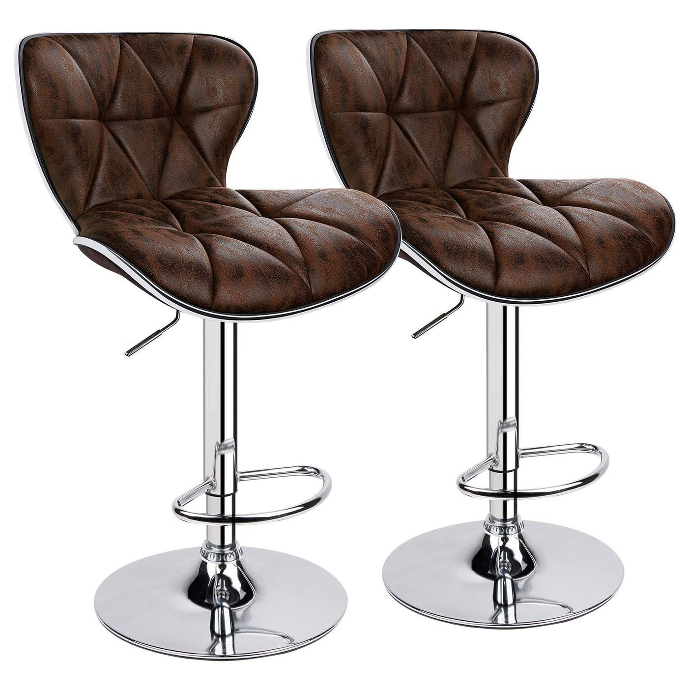 Modern Shell Back Adjustable Swivel Bar Stools - HOMEKOKO