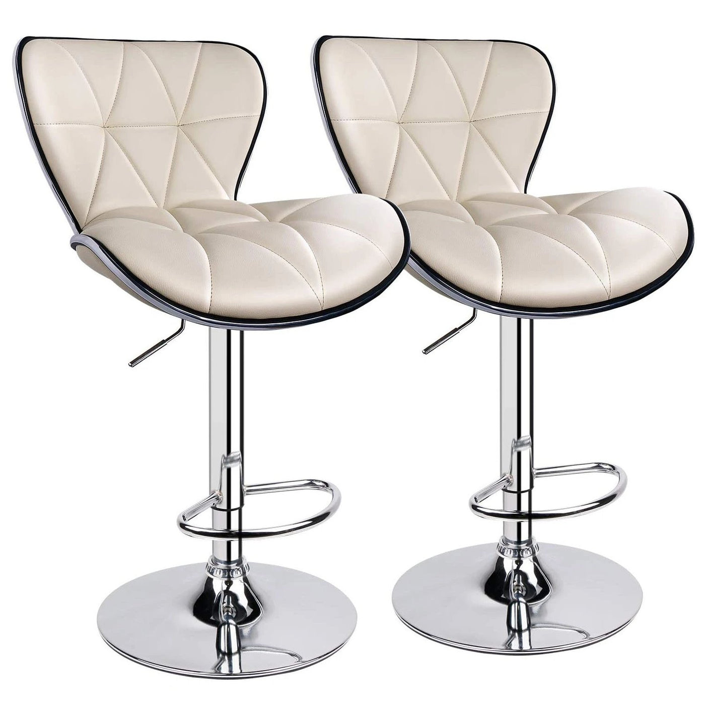 Modern Shell Back Adjustable Swivel Bar Stools - HOMEKOKO