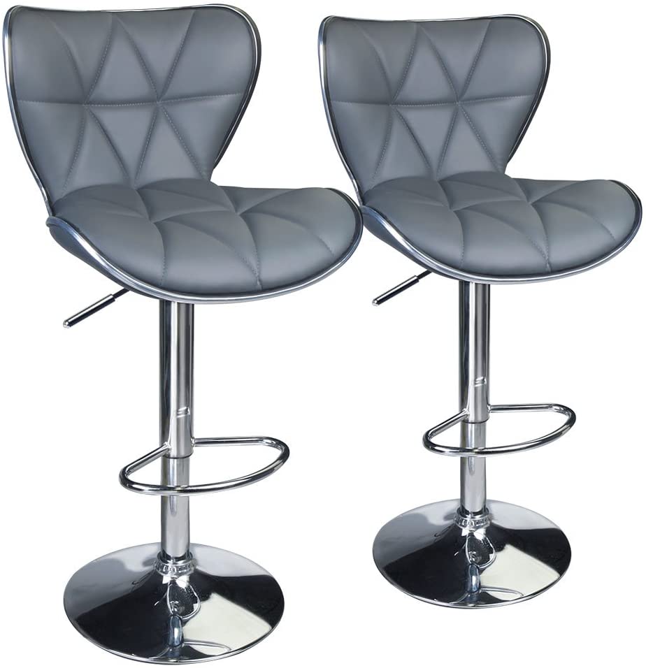 Modern Shell Back Adjustable Swivel Bar Stools - HOMEKOKO