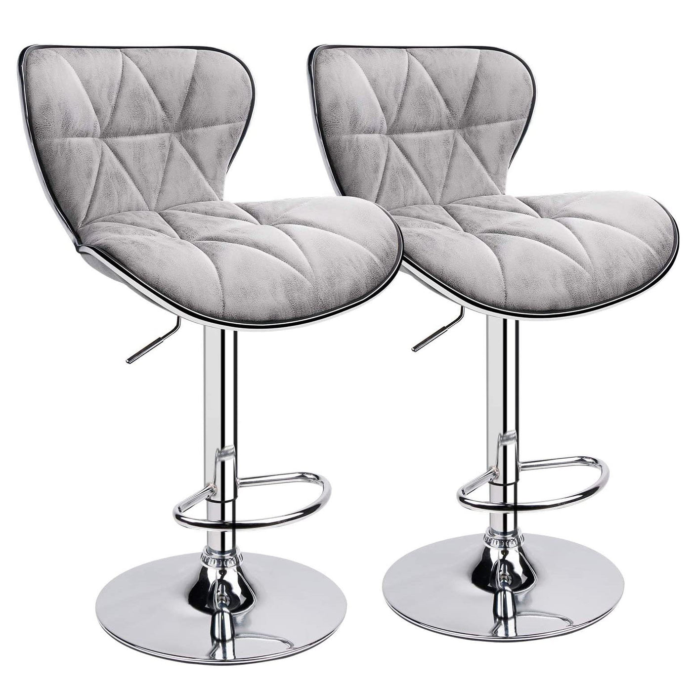 Modern Shell Back Adjustable Swivel Bar Stools - HOMEKOKO