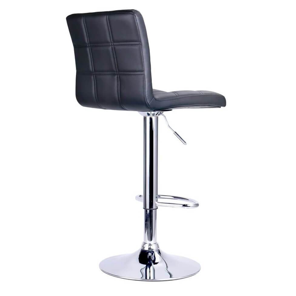 Mordern PU Leather Square Adjustable Swivel Bar Stool Black/White/ Light Grey (1 Chair) - HOMEKOKO