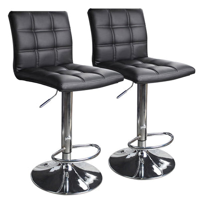 PU Leather Square Adjustable Swivel Bar Stools - HOMEKOKO