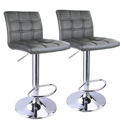 PU Leather Square Adjustable Swivel Bar Stools - HOMEKOKO