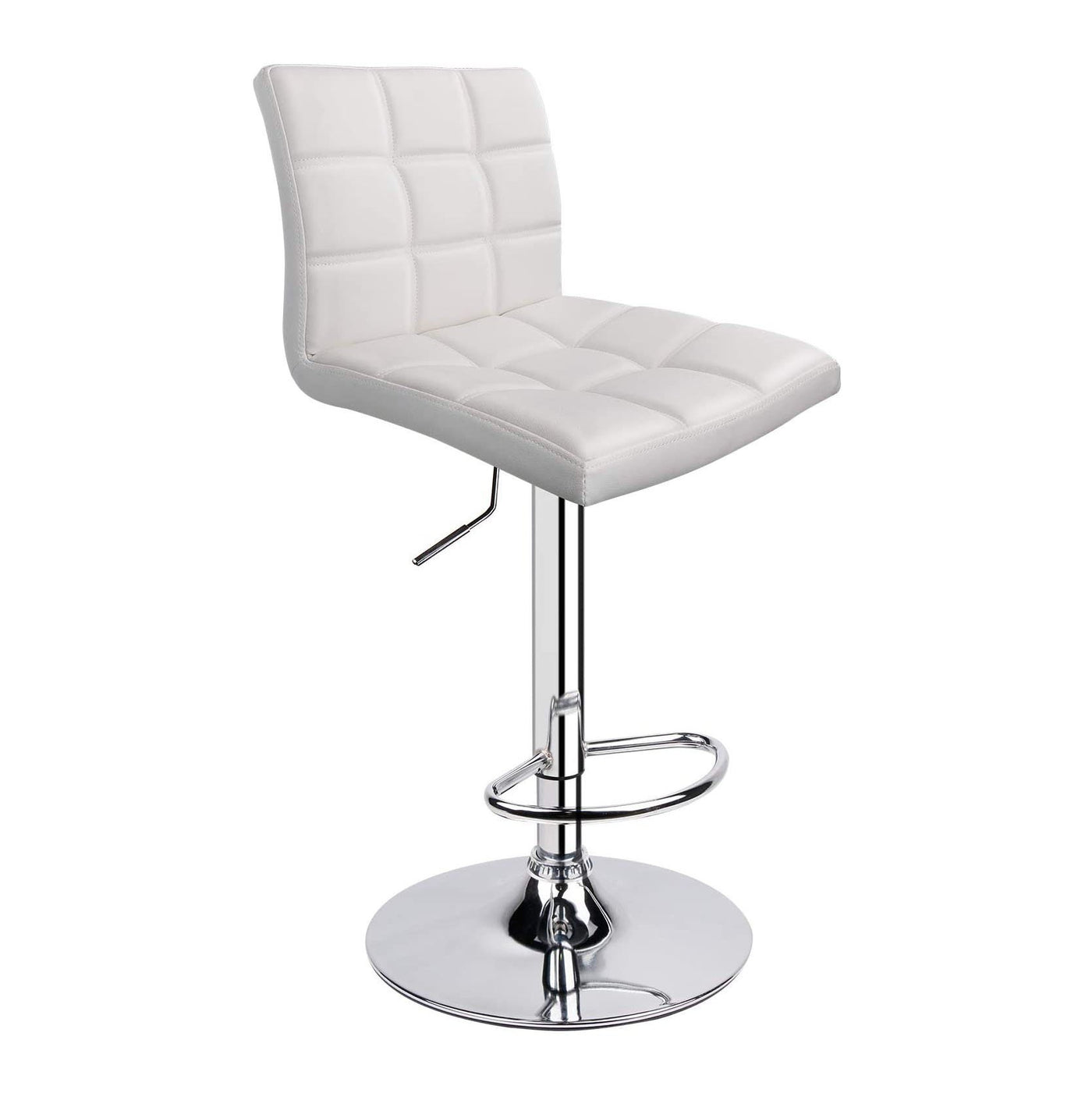 PU Leather Square Adjustable Swivel Bar Stools - HOMEKOKO