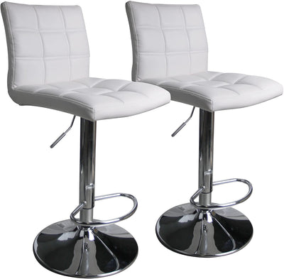 PU Leather Square Adjustable Swivel Bar Stools - HOMEKOKO