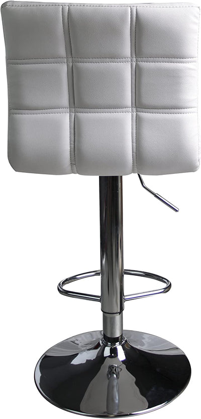 PU Leather Square Adjustable Swivel Bar Stools White - HOMEKOKO