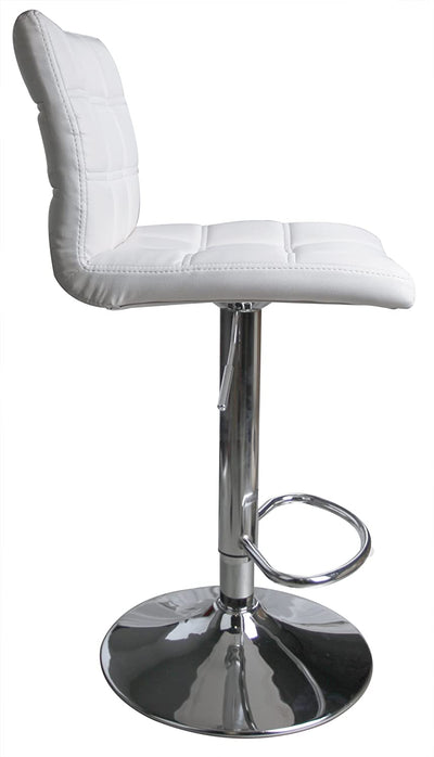 PU Leather Square Adjustable Swivel Bar Stools White - HOMEKOKO