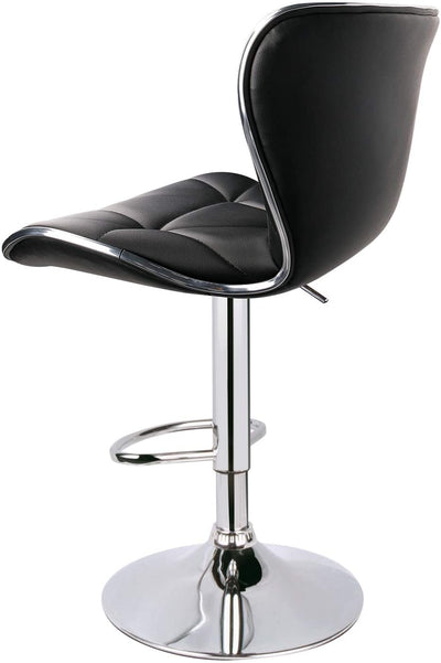 Shell Back Adjustable Swivel Bar Stool Black (1 Chair) - HOMEKOKO