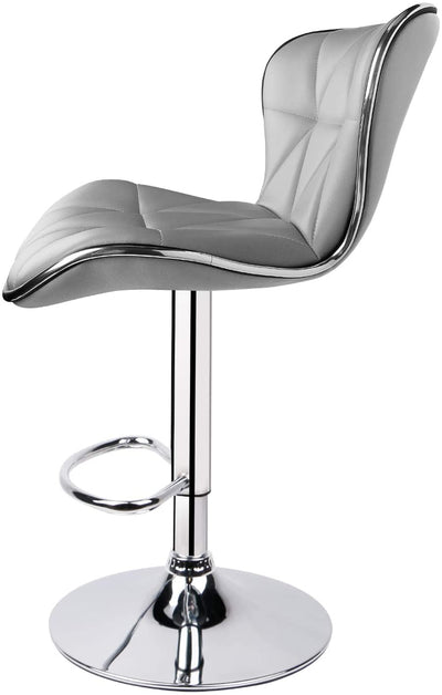 Shell Back Adjustable Swivel Bar Stool Light Grey (1 Chair) - HOMEKOKO