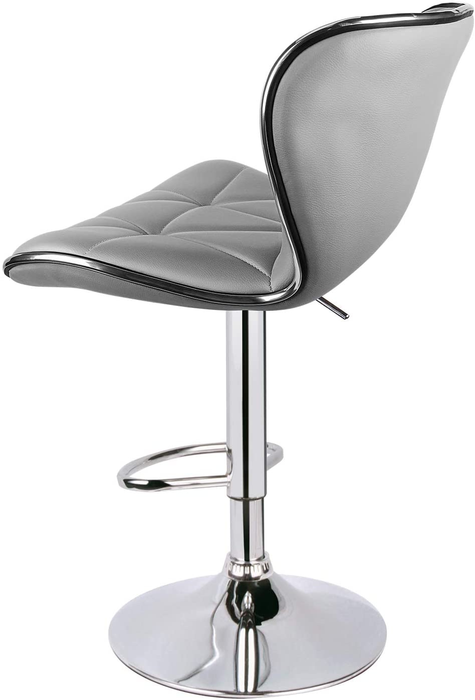 Shell Back Adjustable Swivel Bar Stool Light Grey (1 Chair) - HOMEKOKO