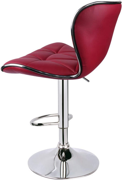 Shell Back Adjustable Swivel Bar Stool Wine Red (1 Chair) - HOMEKOKO