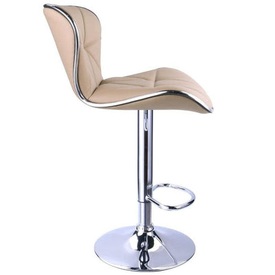 Shell Back Adjustable Swivel Bar Stools Khaki (Set of 2 ) - HOMEKOKO