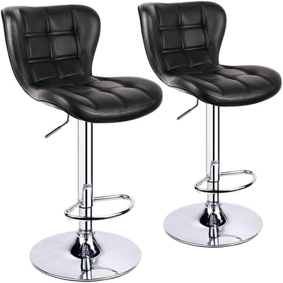 Shell Back Bar Stools with Double Stitching ( Set of 2 ) - HOMEKOKO