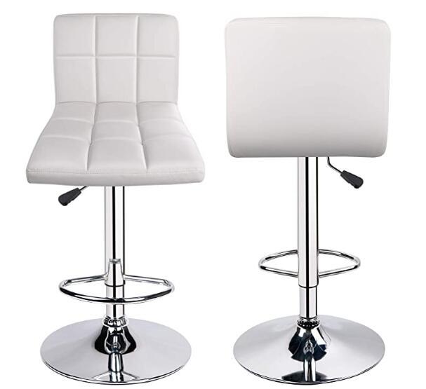 Square Swivel Adjustable Height Bar Stools - HOMEKOKO