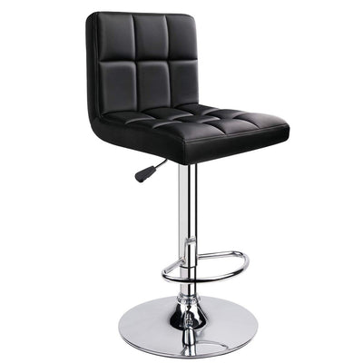 Square Swivel Adjustable Height Bar Stools Black（1 chair） - HOMEKOKO
